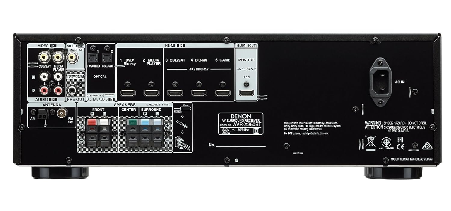 Denon X250BT + Pure Acoustics HT-800 5.1 Home Theater Package