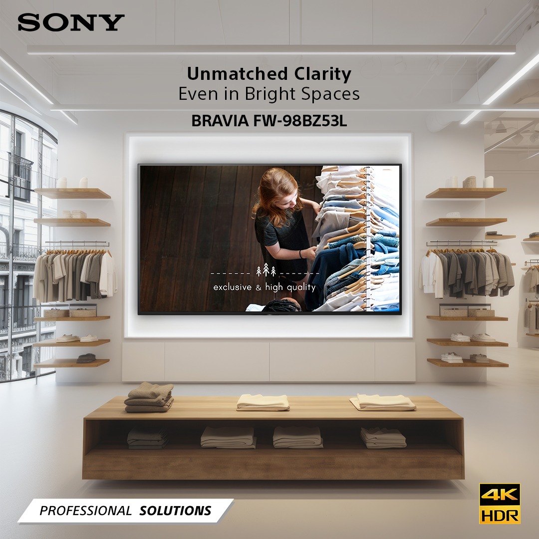 Sony FW-98BZ53L 98 Inch BRAVIA 4K HDR Professional Display W/ Deep Black
