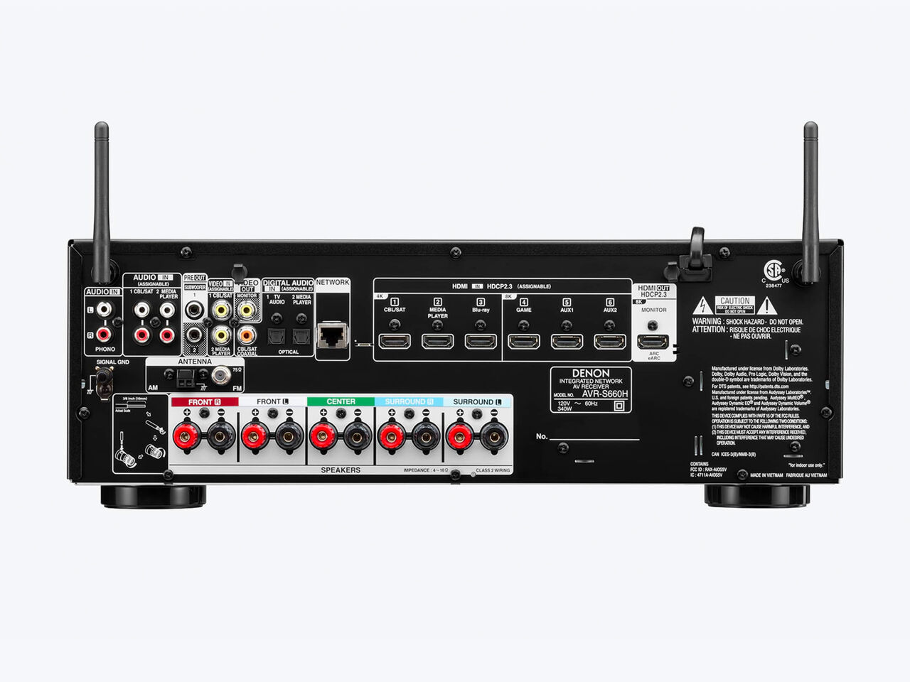 Denon AVR-S660H - 5.2 Channel 8K AV Receiver