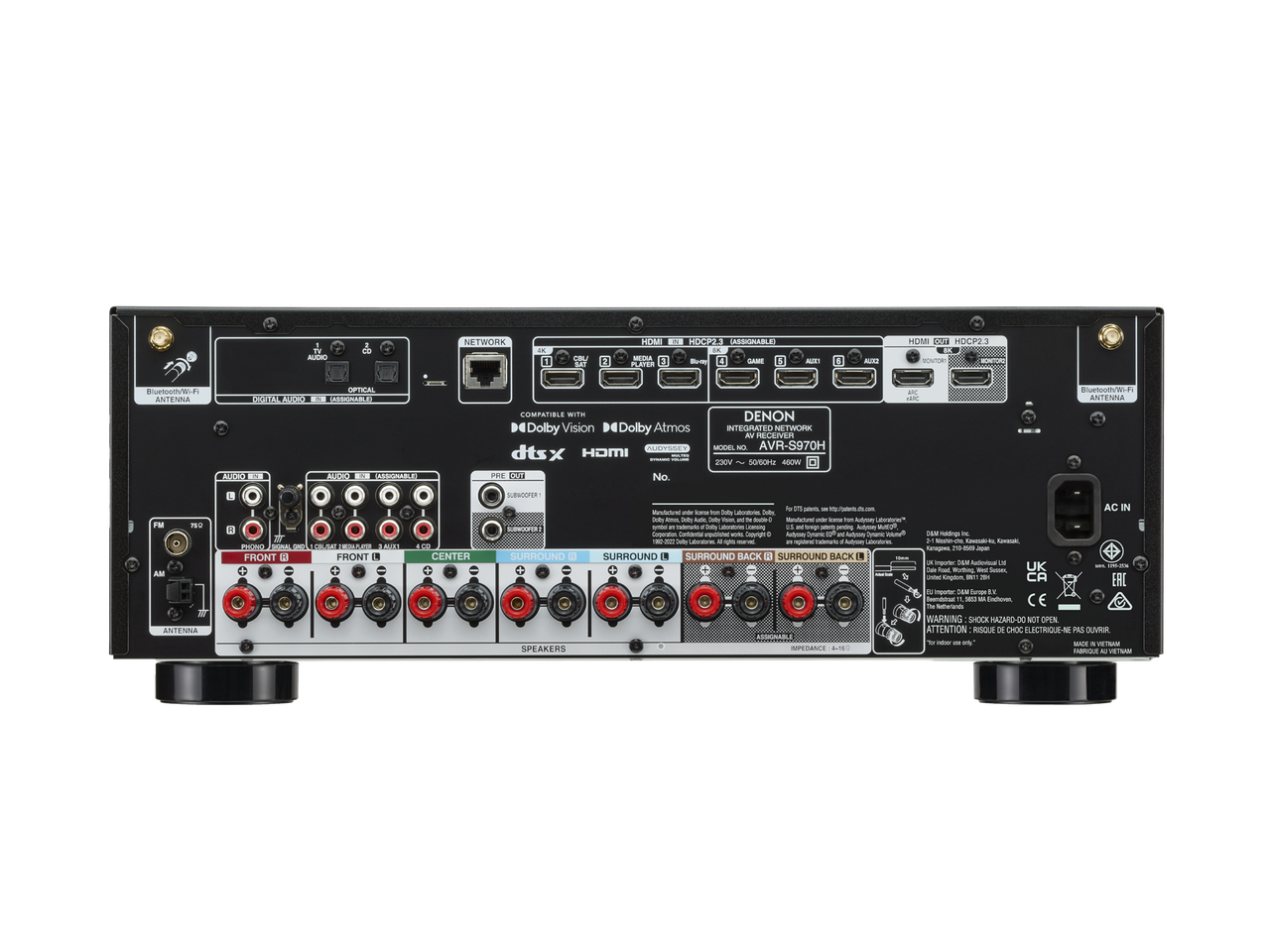Denon AVR-S970H - 7.2 Channel Dolby Atmos 8K & 3D Audio Experience AV Receiver