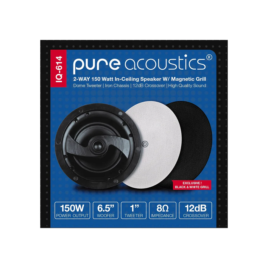 Pure Acoustics Rift 66 (IQ-614) - 2-Way 6.5 inches In-Ceiling Speaker (150W) (Pair) 