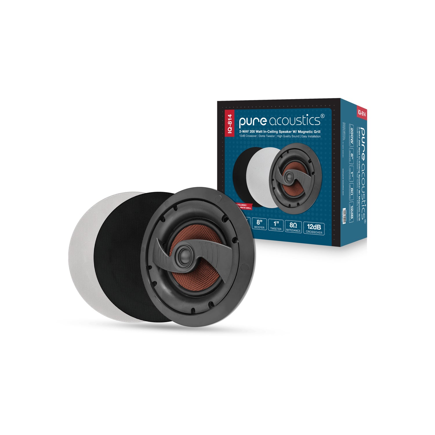 Pure Acoustics Rift 88 (Q-814) - 2-Way 8 inches In-Ceiling Speaker (200W) (Pair)