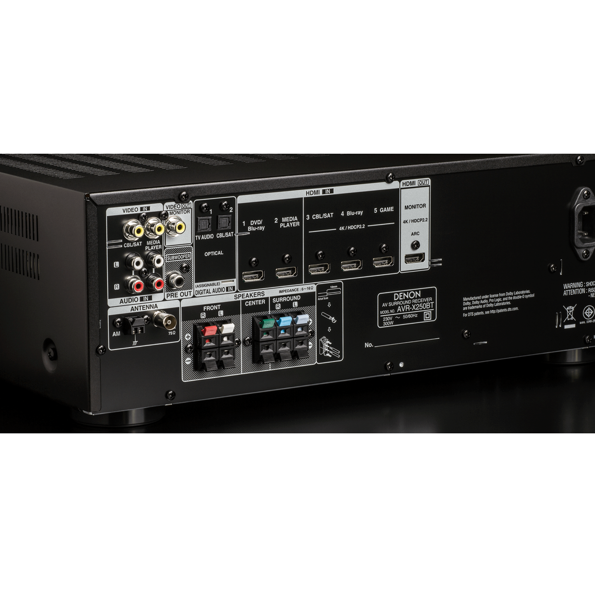 Denon AVR-X250BT 5.1 Ch. 4K Ultra HD AV Receiver